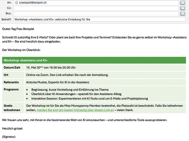 Eventeinladung E-Mail