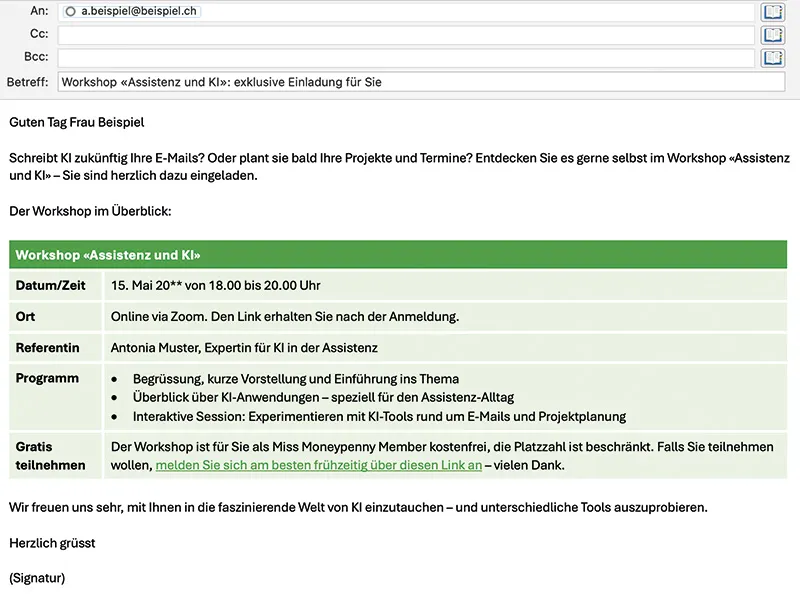 Eventeinladung E-Mail